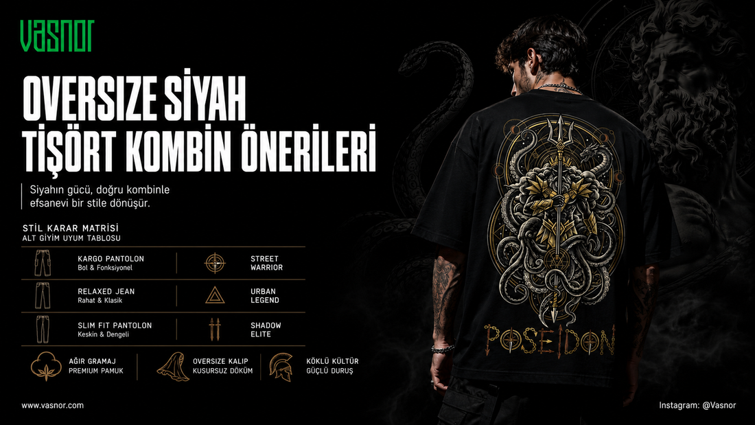 Oversize Siyah Tişört Kombin Önerileri