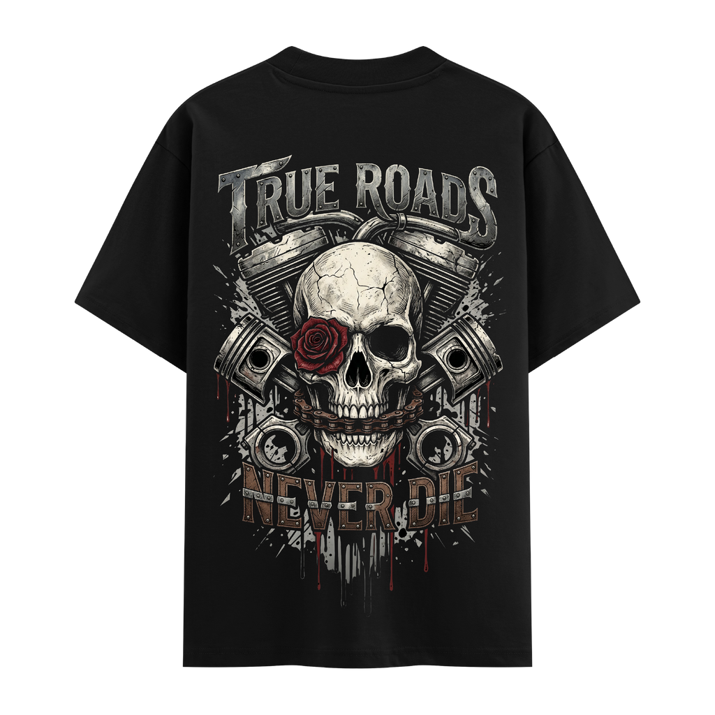 Iron Bloom Oversize Siyah Tişört