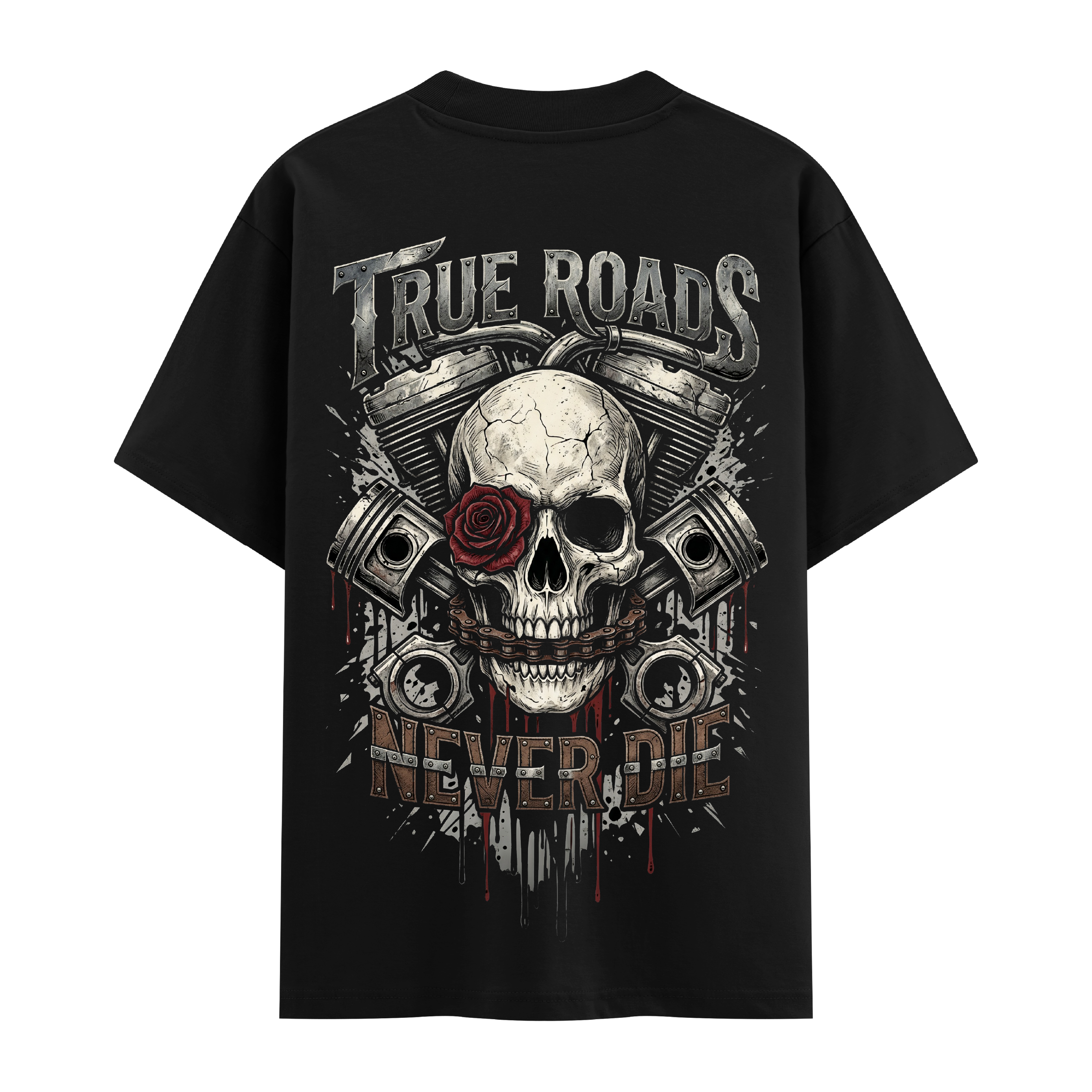 Iron Bloom Oversize Siyah Tişört