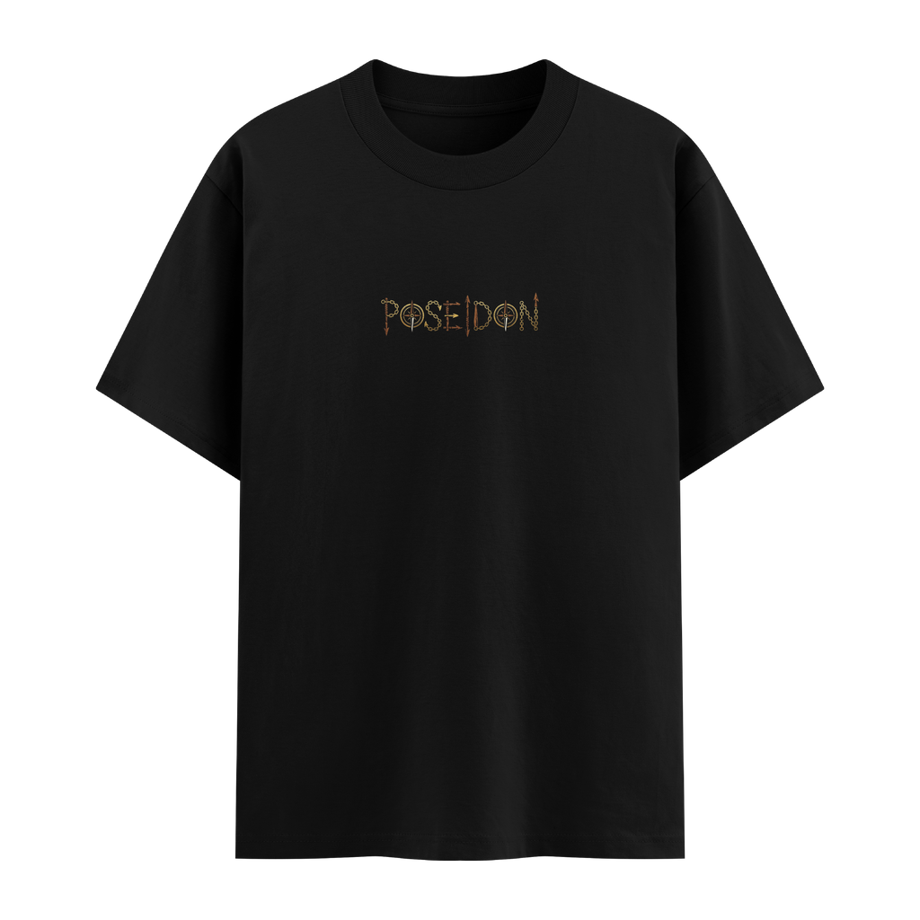 Kayıp Poseidon Oversize Siyah Tişört