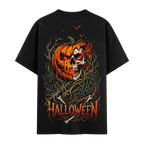 Pumpkin Skull Oversize Siyah Tişört