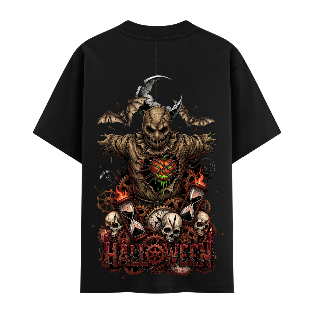 Pumpkin Heart Oversize Siyah Tişört