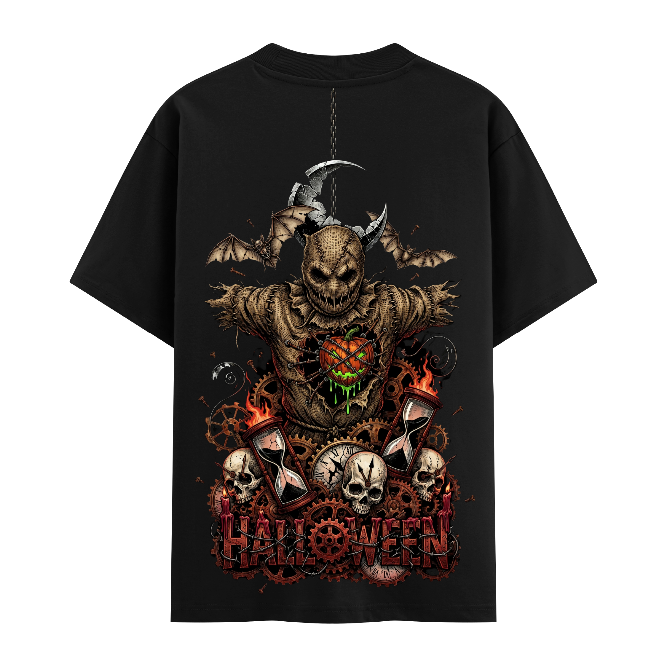Pumpkin Heart Oversize Siyah Tişört