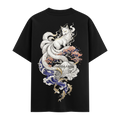 Kitsune Nami Oversize Siyah Tişört